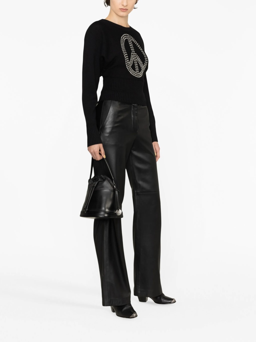 Pulover tricotat MOSCHINO JEANS negru - Img 4
