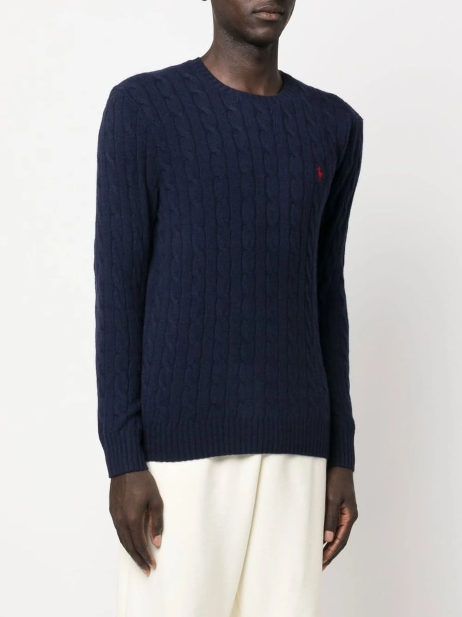 Pulover tricotat Ralph Lauren albastru - Img 3