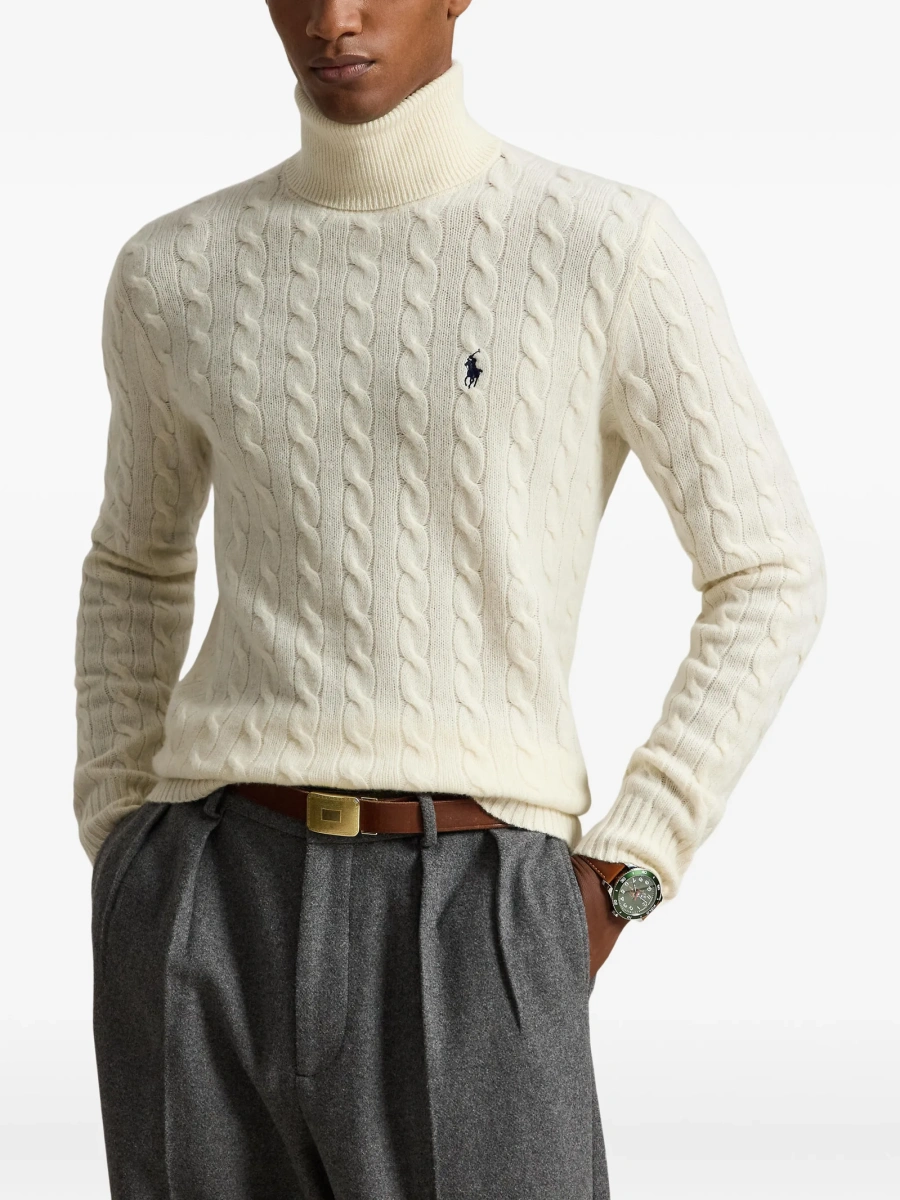 Pulover tricotat Ralph Lauren neutru - Img 4