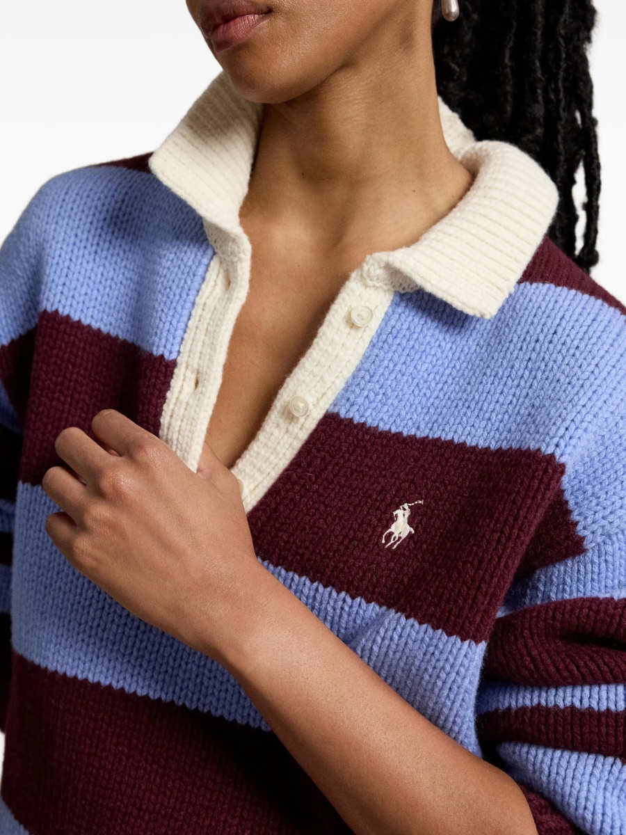 Pulover tricotat Ralph Lauren rosu - Img 5