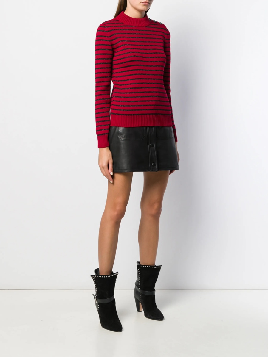 Pulover tricotat Saint Laurent rosu - Img 3