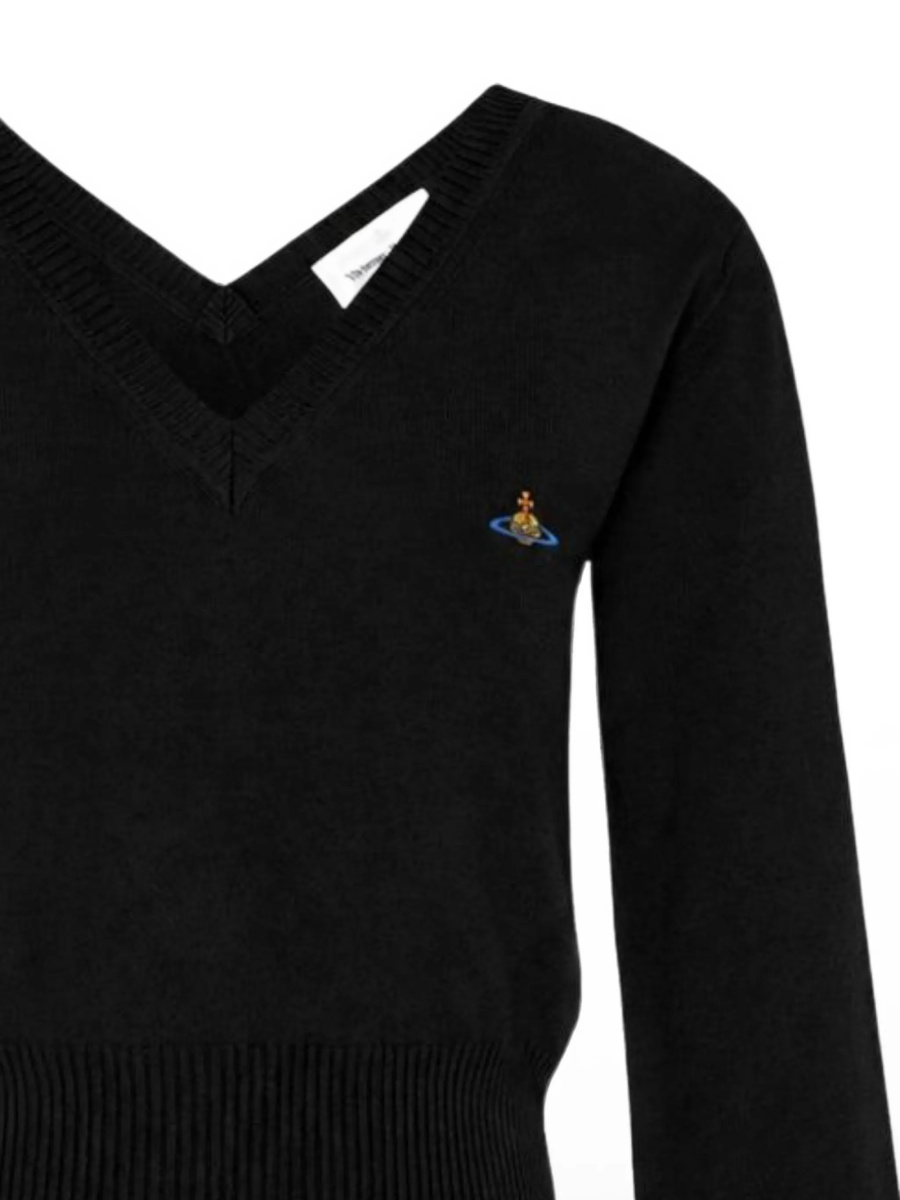Pulover tricotat Vivienne Westwood negru - Img 3