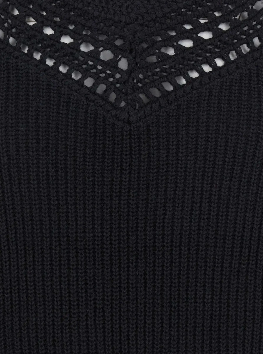 Pulover TWINSET negru din lana si bumbac - Img 3