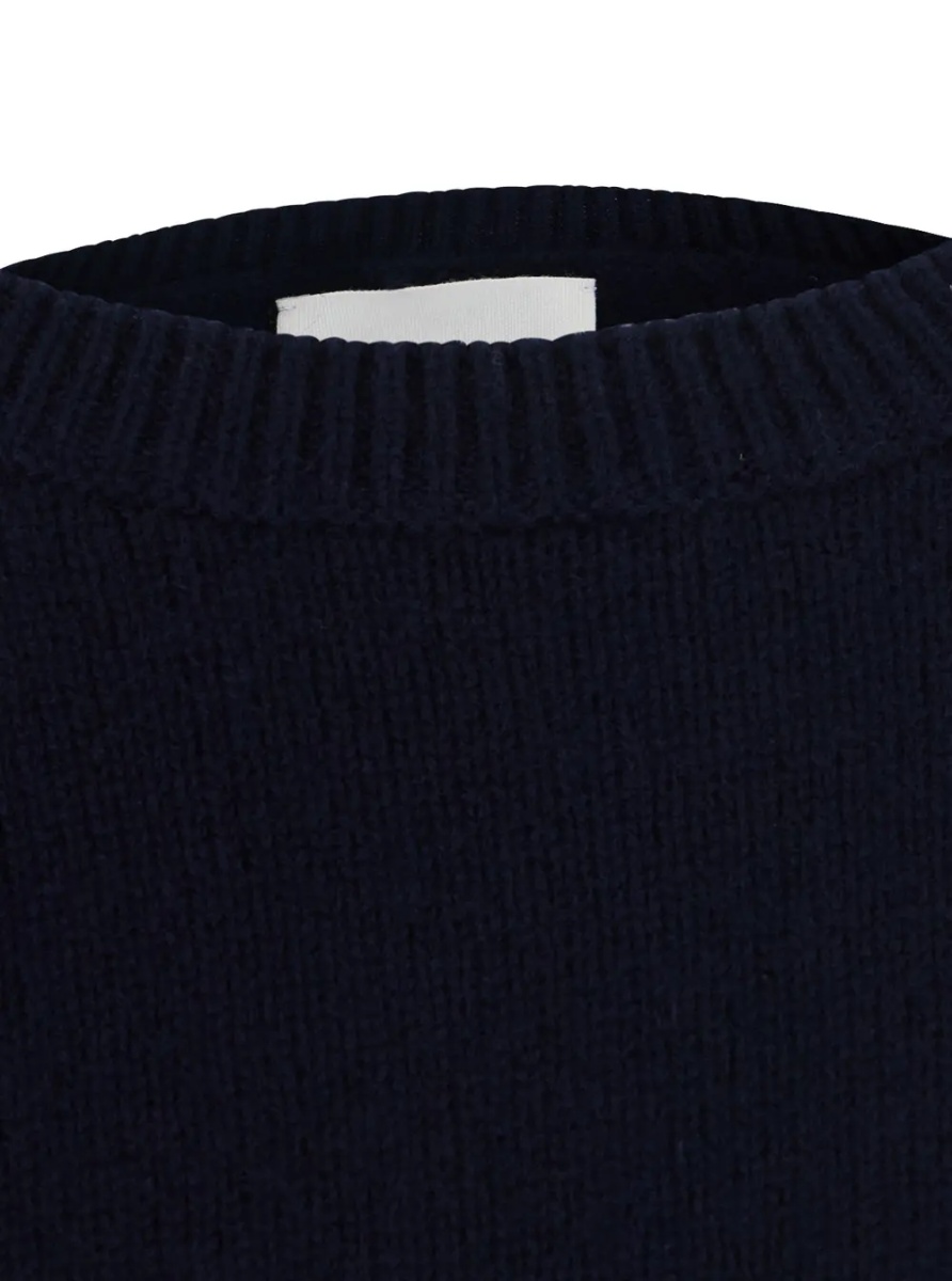 Pulover 'Veira' Blue Sweater with Dropped shoulders and ribbed finishes in cashmere for women - Img 3