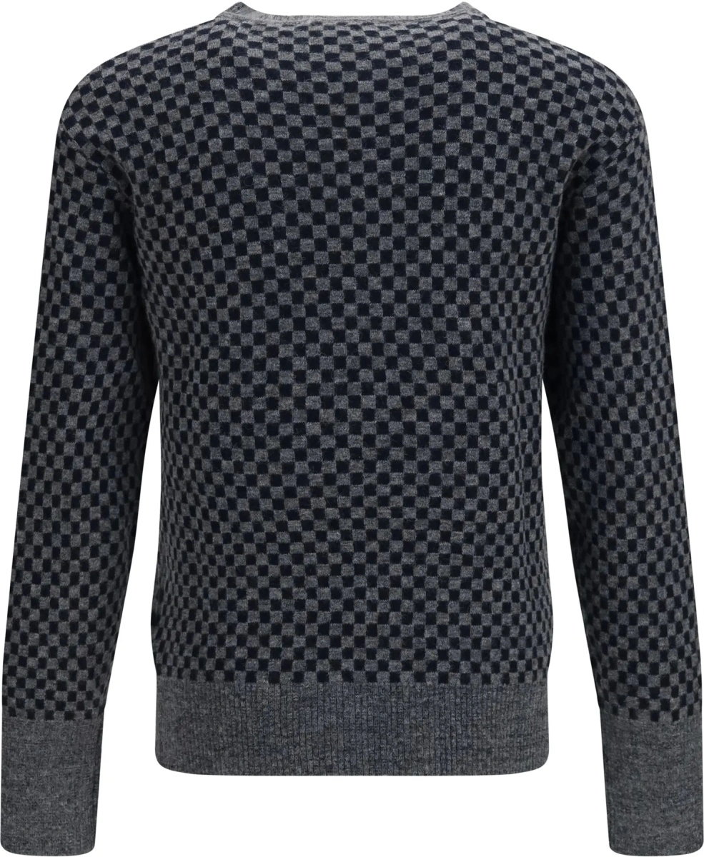 Pulover Vivienne Westwood gri din alpaca si bumbac - Img 2
