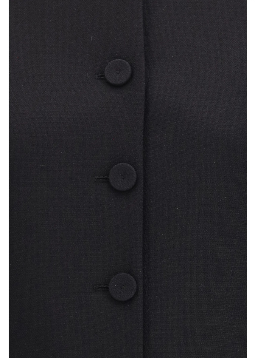 Pulovere Collarless fitted Jacket in wool crêpe - Img 3
