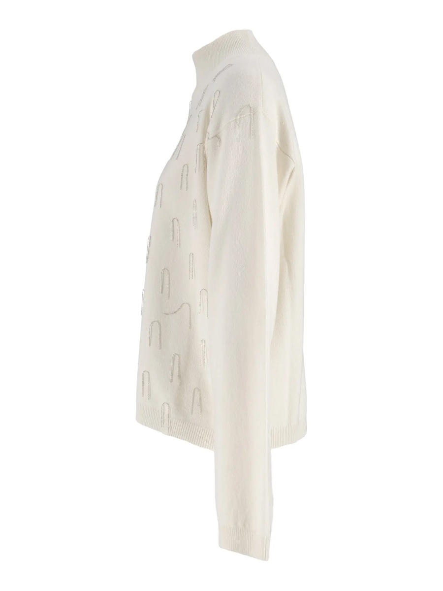 Pulovere PLATINUM TURTLE NECK SWEATER, FILO DIAMANTE FRINGE DETAIL - Img 2