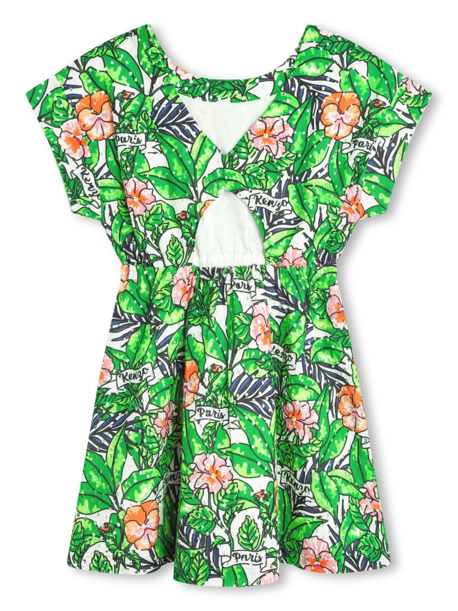 Rochie casual Kenzo verde din bumbac - Img 2