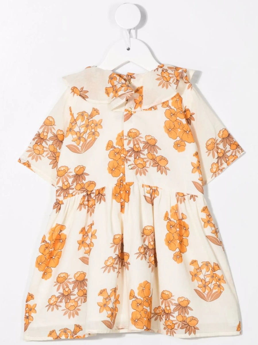 Rochie casual MINI RODINI neutra din bumbac - Img 2