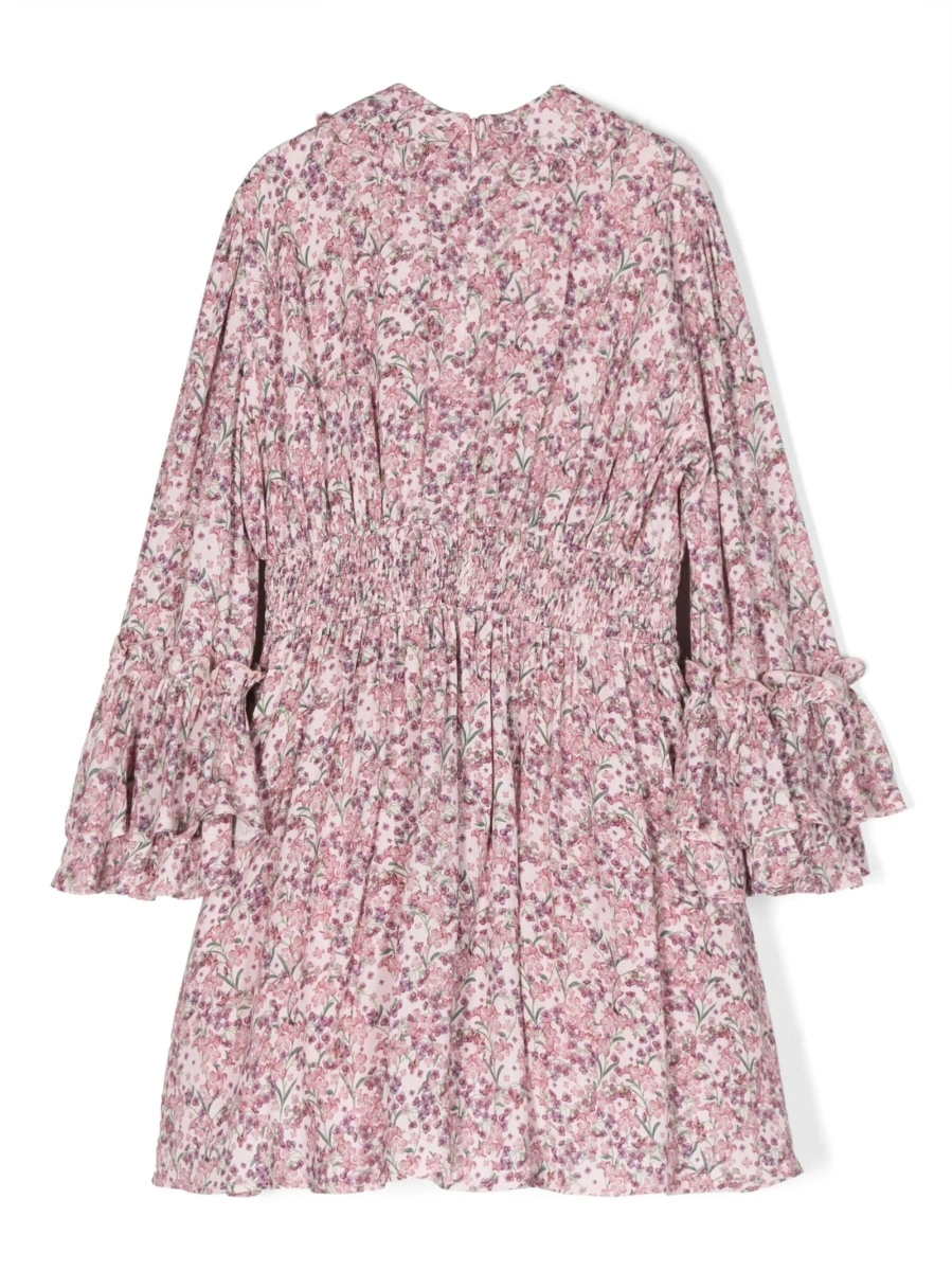 Rochie casual SIMONETTA roz din vascoza si poliamida - Img 2
