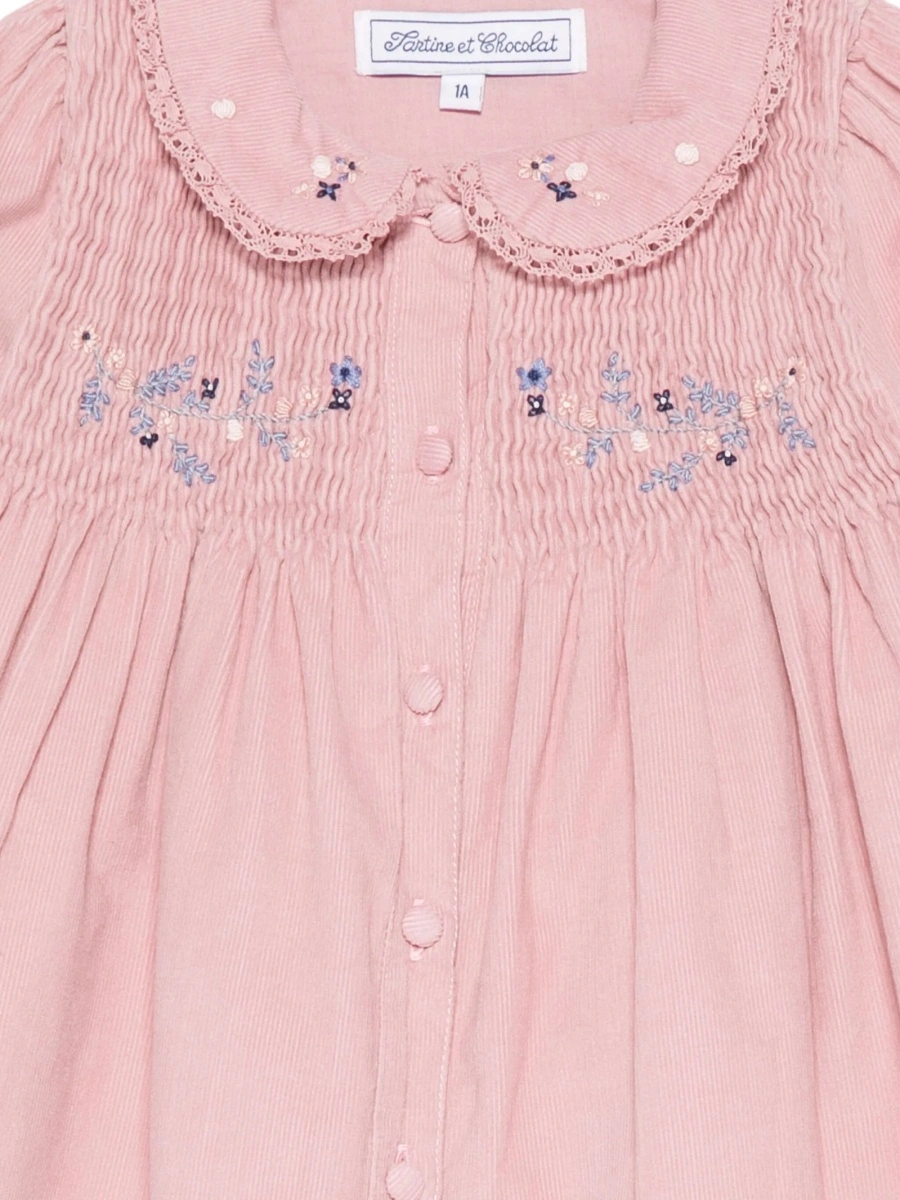 Rochie casual Tartine et Chocolat roz din bumbac - Img 3