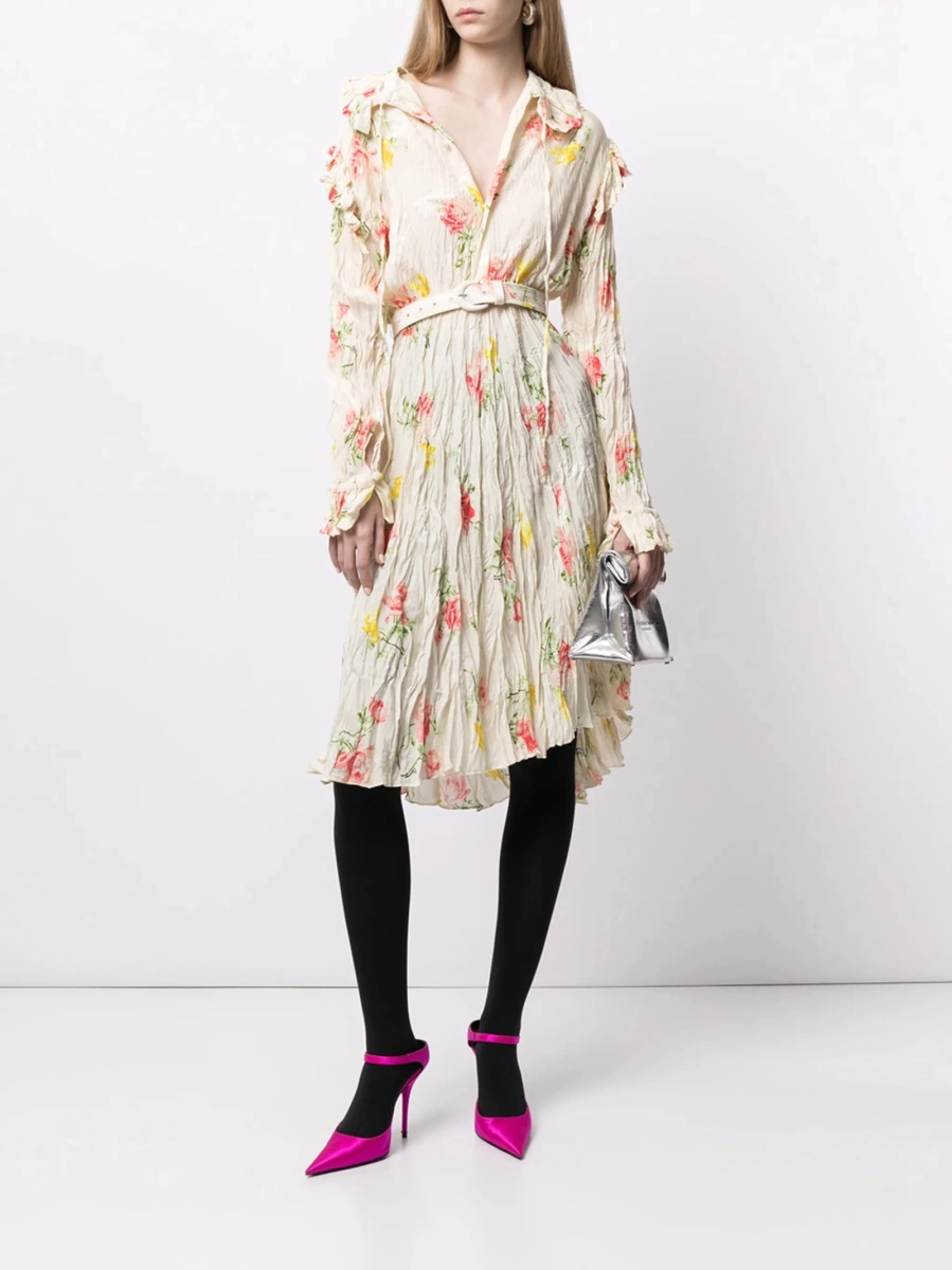Rochie de ocazie Balenciaga neutra din matase - Img 2