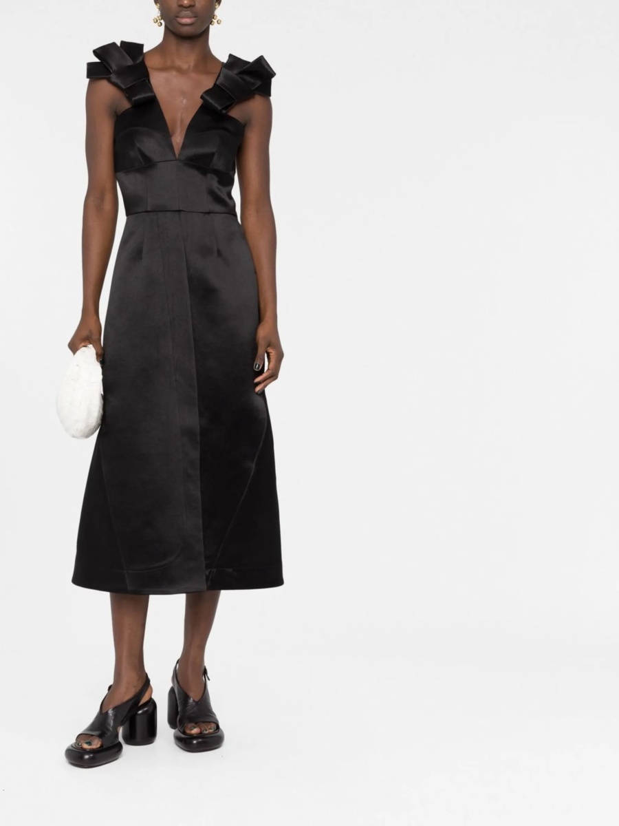 Rochie de ocazie Jil Sander neagra din acetat - Img 2