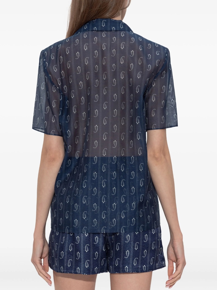 Rochie de plaja Tory Burch albastra din matase si bumbac - Img 4