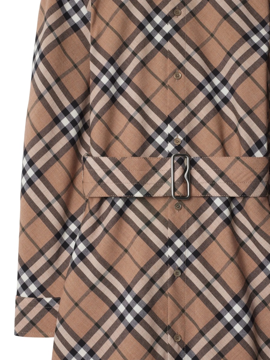 Rochie de zi Burberry maro din alama si lana - Img 5