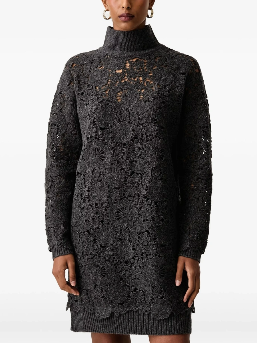 Rochie de zi ERMANNO FIRENZE gri din polyester - Img 2
