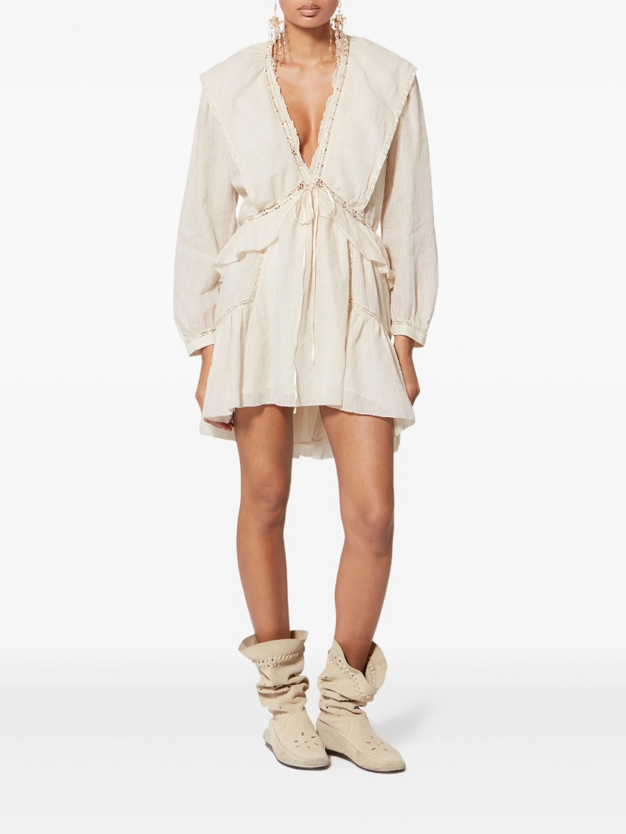 Rochie de zi ISABEL MARANT ETOILE neutra din bumbac si vascoza - Img 2