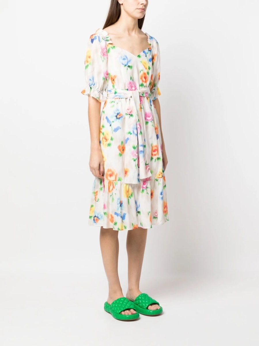 Rochie de zi LOVE Moschino alba din matase si bumbac - Img 3