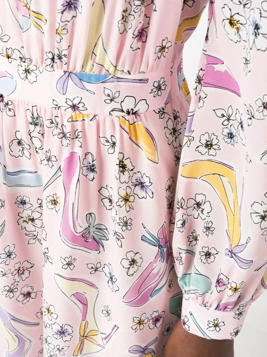Rochie de zi LOVE Moschino roz din matase - Img 5