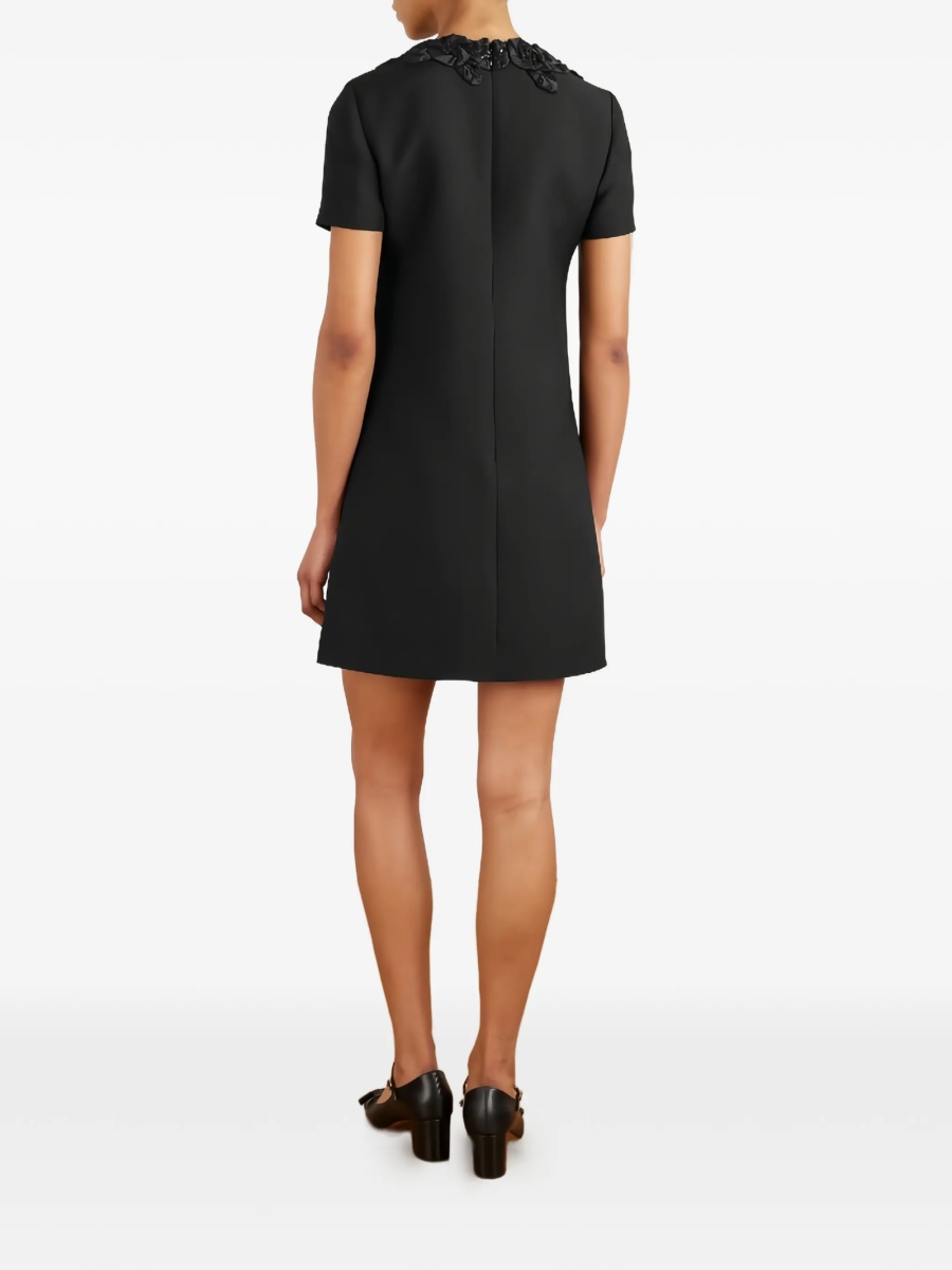 Rochie de zi Valentino Garavani neagra din lana si matase - Img 4