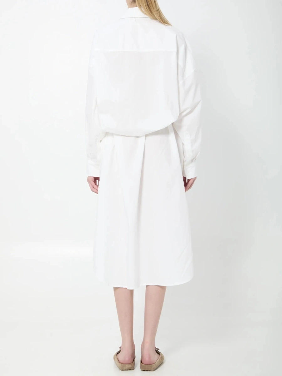 Rochie eleganta The Frankie Shop alba din bumbac organic - Img 4