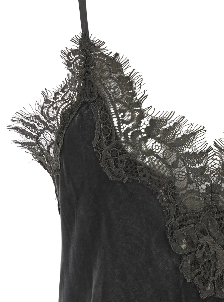 Rochie GOLD HAWK gri din catifea - Img 3