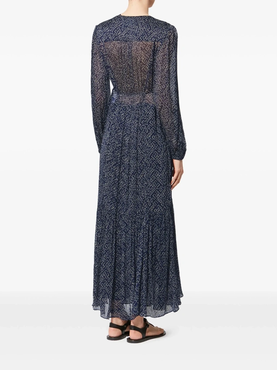 Rochie lunga Isabel Marant albastra din vascoza - Img 5