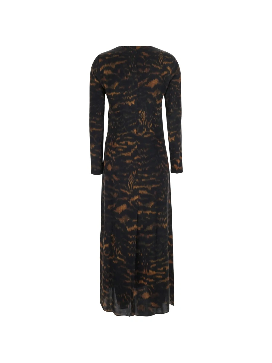 Rochie lunga MOMONÌ multicolor din matase - Img 4