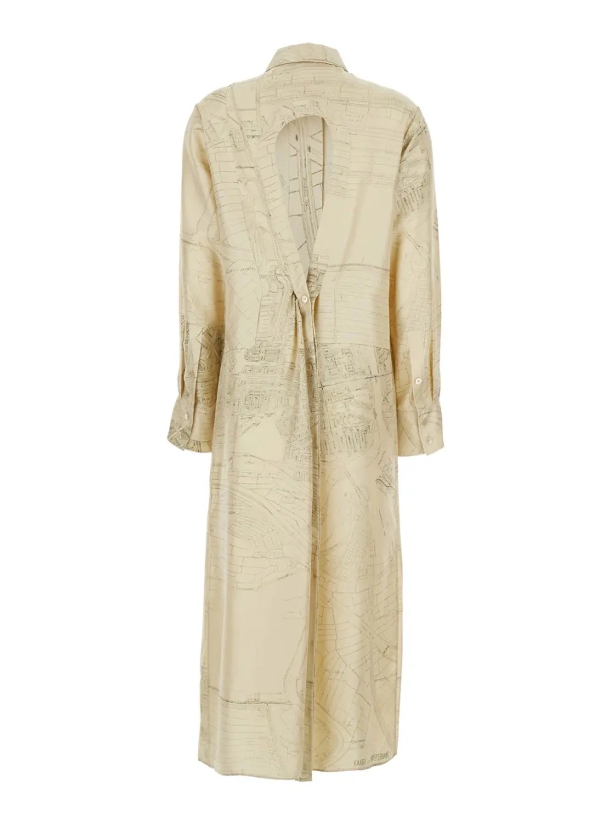 Rochie lunga ROHE alba din matase - Img 2