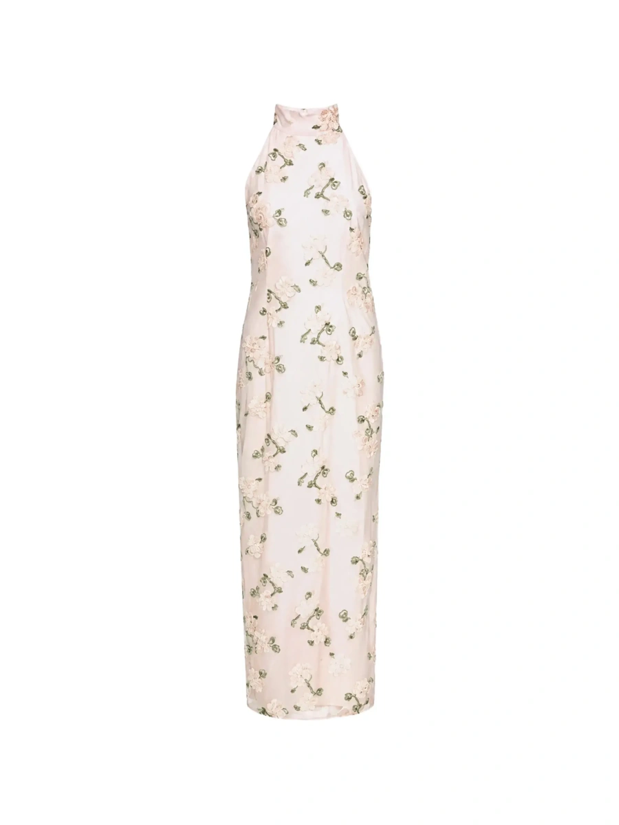 Rochie lunga ROTATE Birger Christensen roz 'Floral' - Img 8
