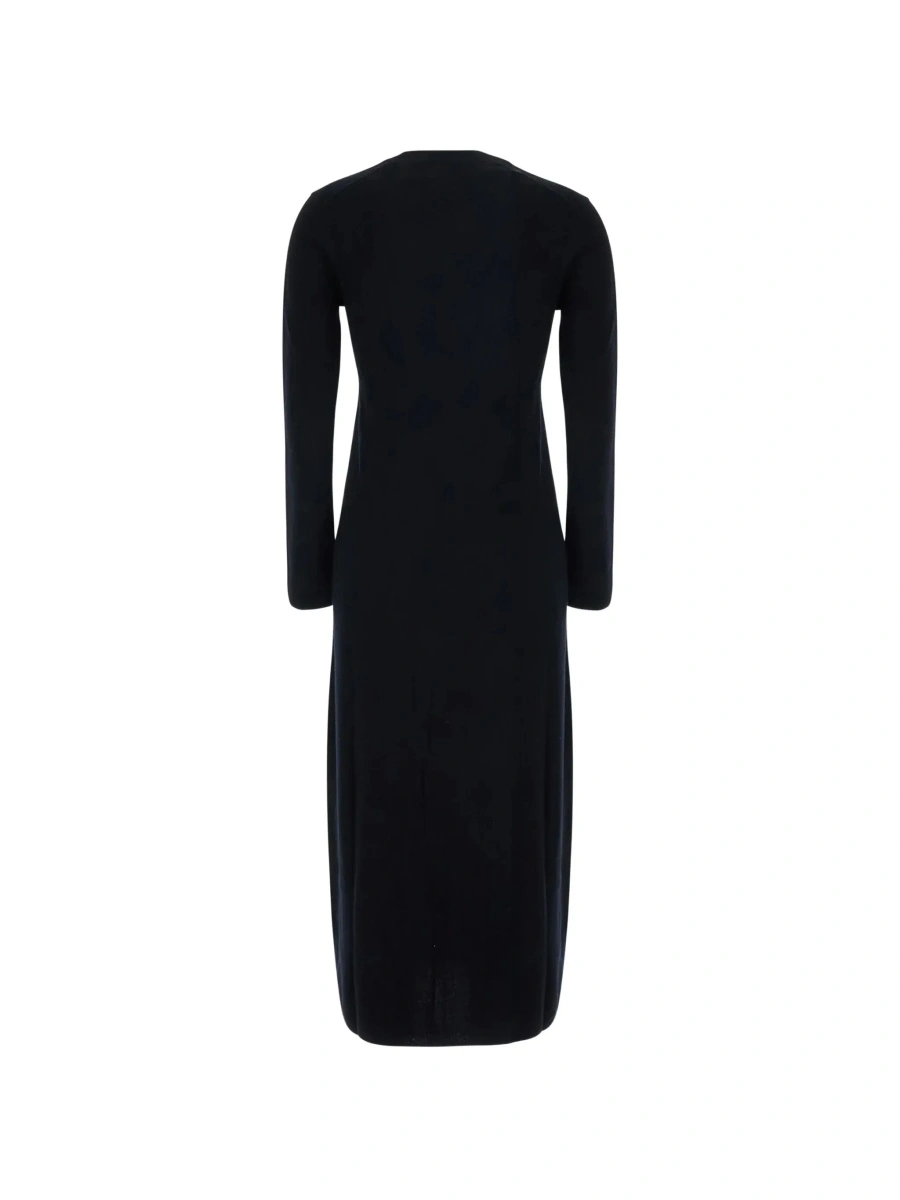 Rochie lunga Semicouture neagra din lana si casmir - Img 4