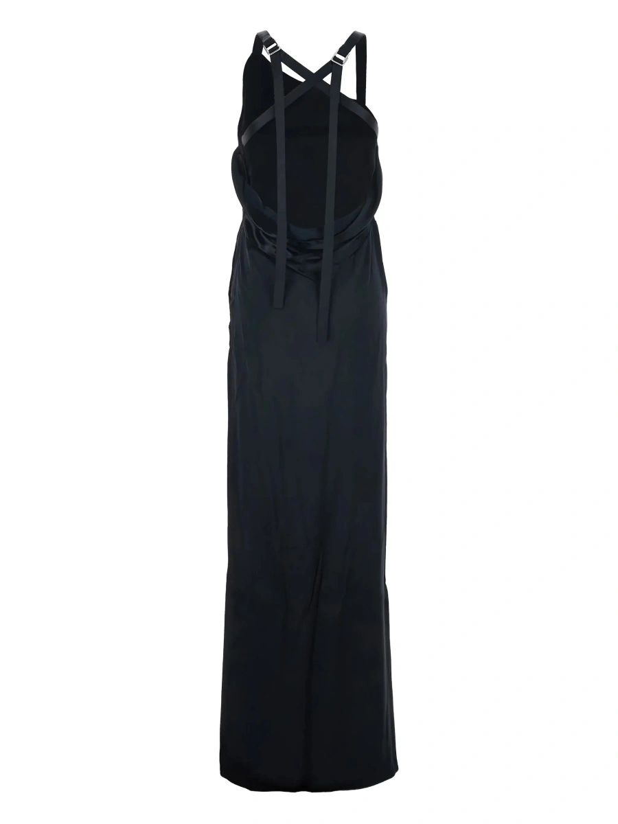 Rochie lunga THE ATTICO neagra din vascoza - Img 4