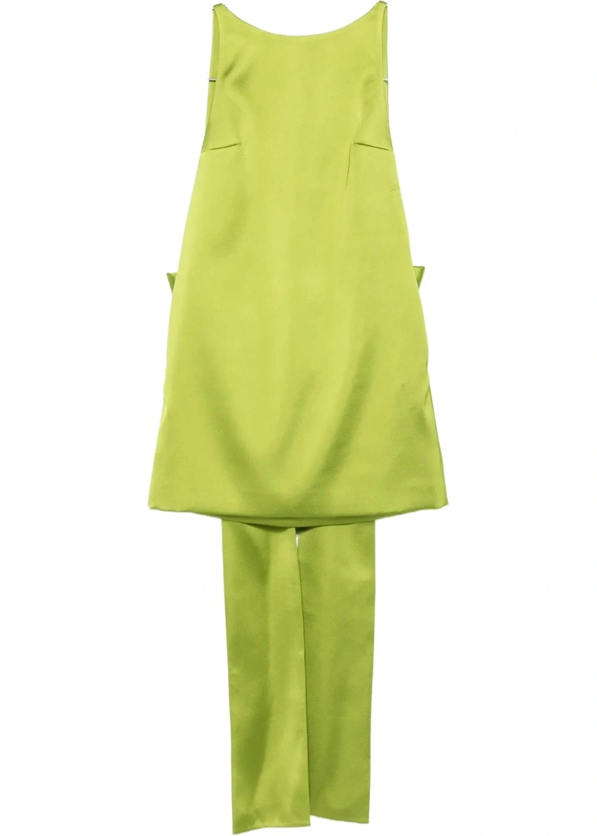 Rochie Self-Portrait verde din satin - Img 8