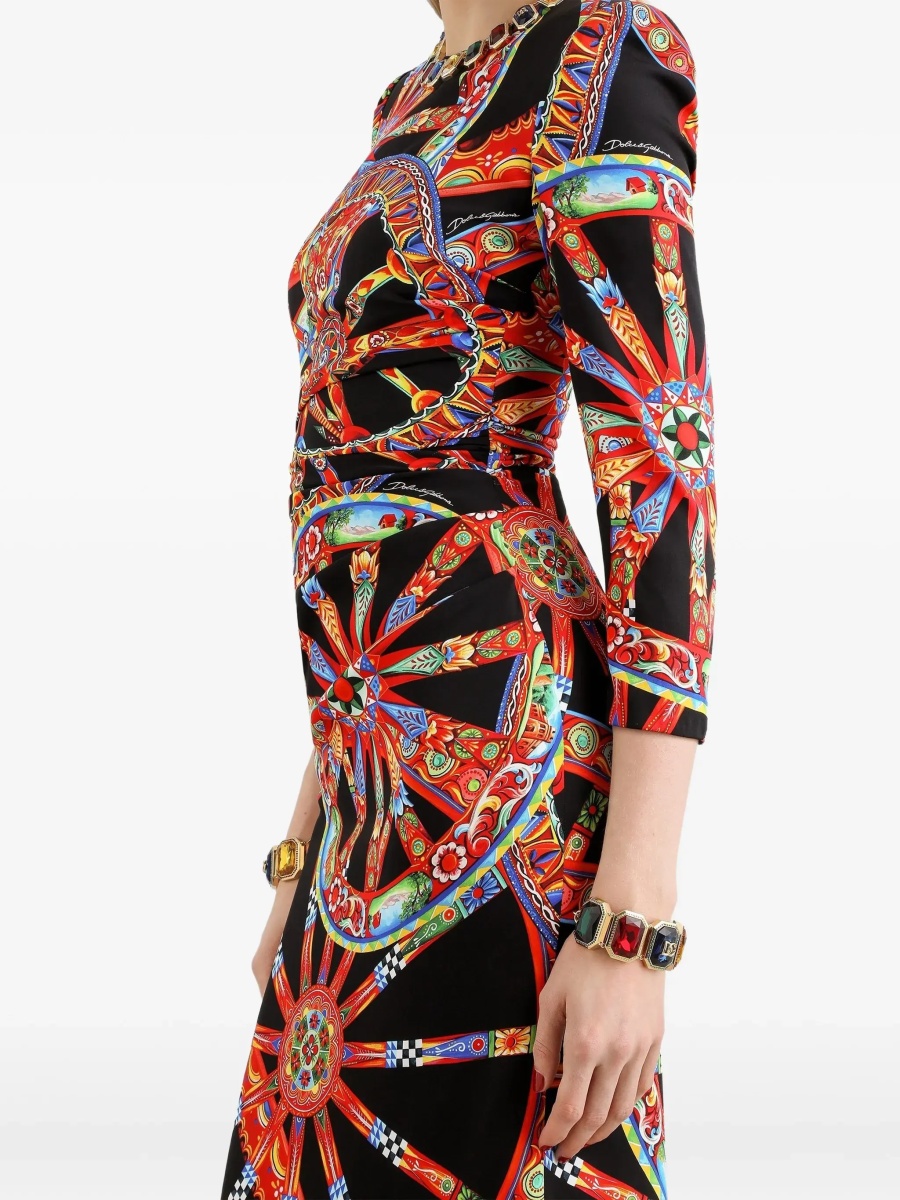Rochii Carretto print charmeuse Dress - Img 7