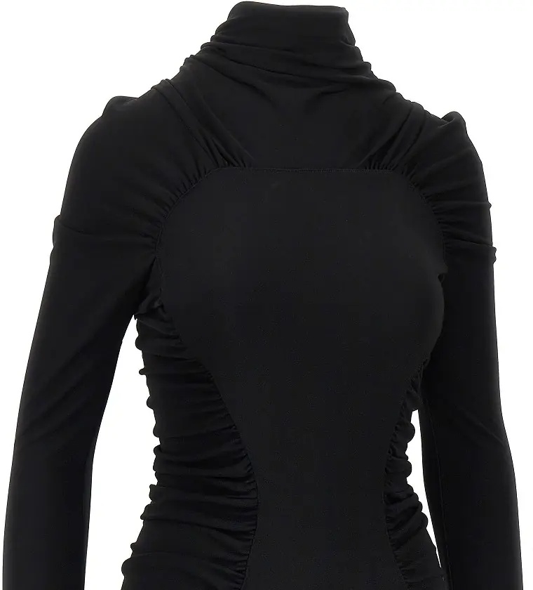 Rochii Crepe jersey gathered midi dress - Img 2