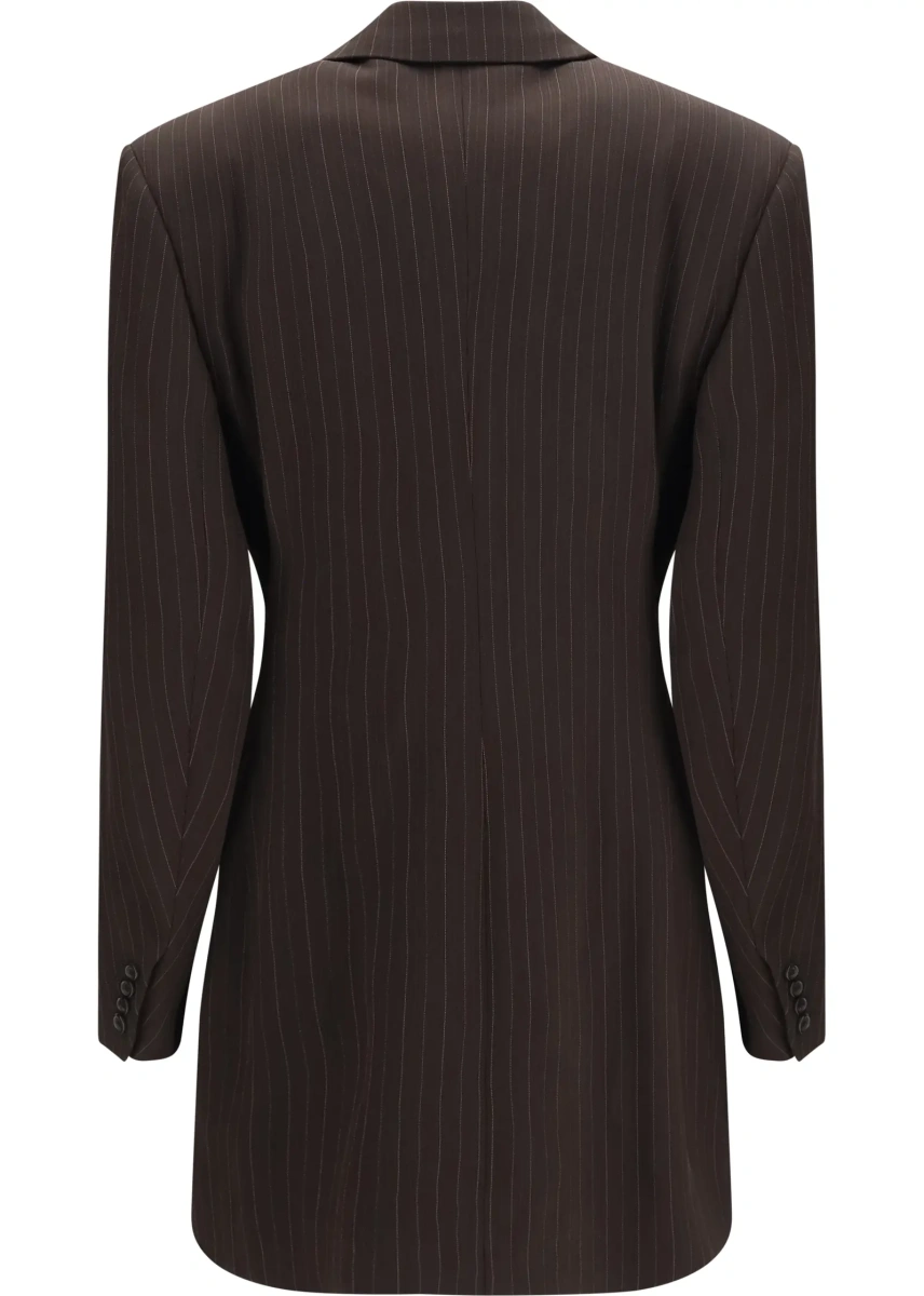 Rochii Double-breasted pinstripe mélange wool Jacket - Img 2