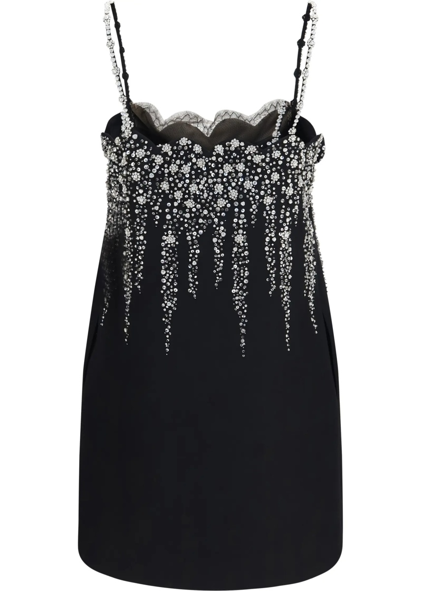 Rochii Embroidered crepe mini Dress with jewel details - Img 2
