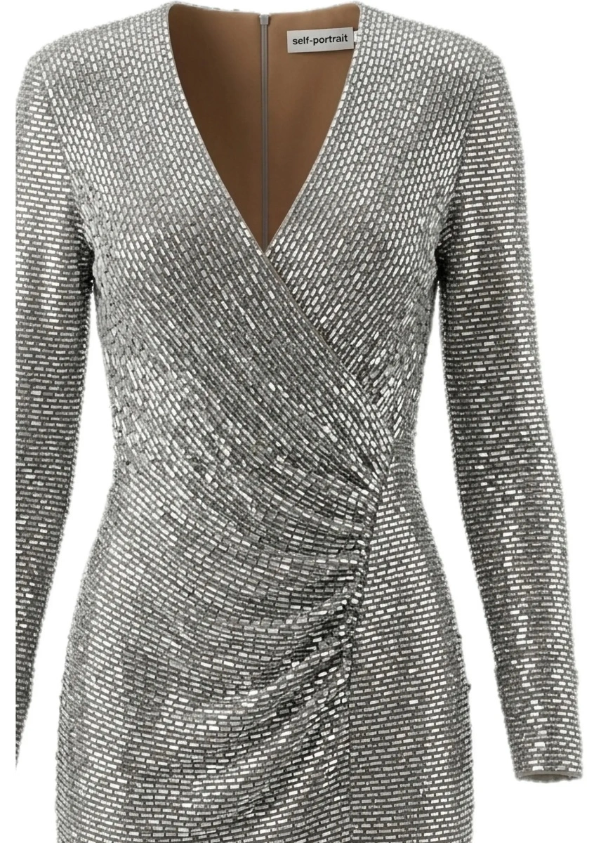 Rochii Jewel-detail wrap Dress - Img 4