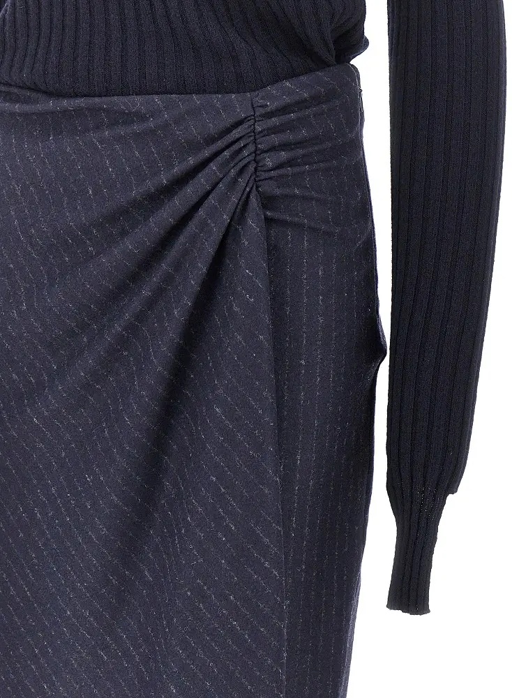 Rochii Knitted midi skirt with pinstriped skirt - Img 2