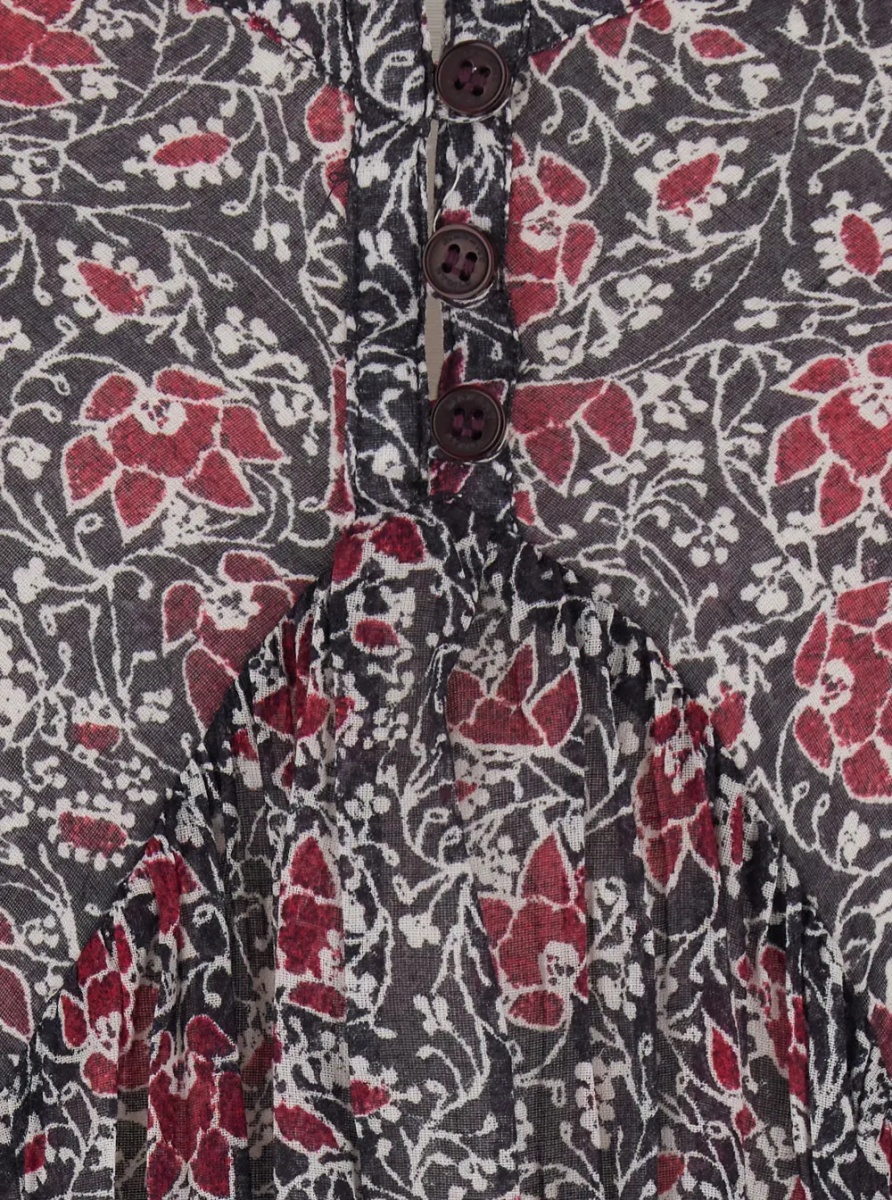 Rochii Long Dress 'Sabba' with Straps and All-Over Multicolor Cotton Motif for Women - Img 3