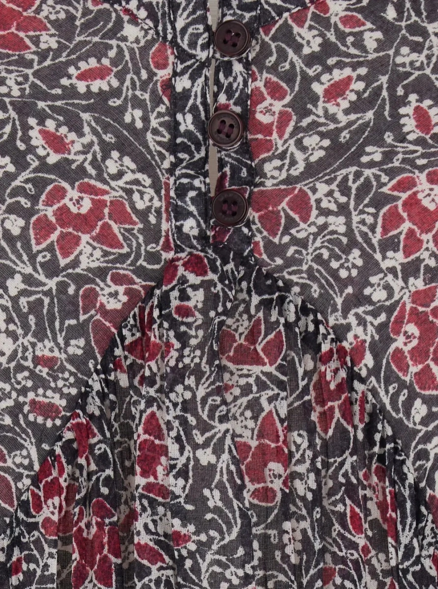 Rochii Long Dress 'Sabba' with Straps and All-Over Multicolor Cotton Motif for Women - Img 3