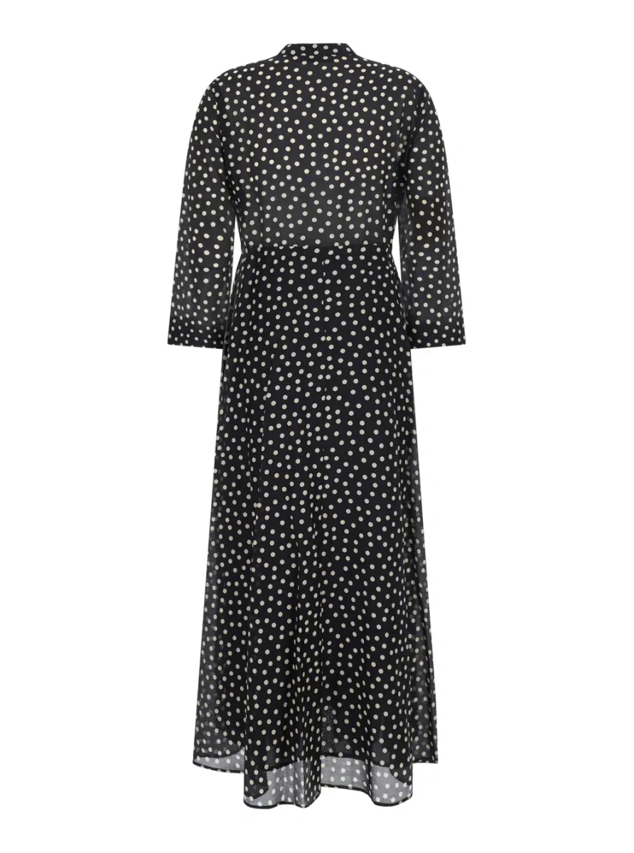 Rochii Long dress with print made of black cotton and silk for women - Img 2