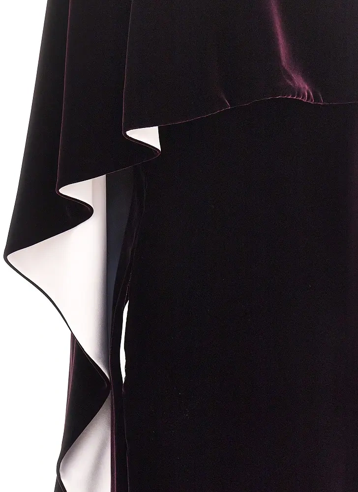 Rochii Long velvet dress with cape detail - Img 2