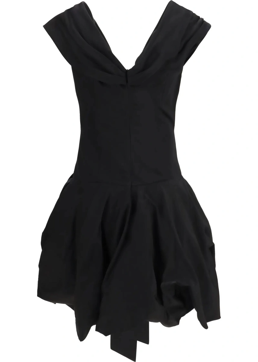 Rochii Midi Dress with draped shawl collar - Img 2