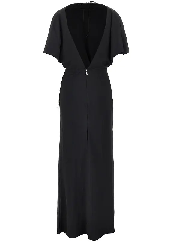 Rochii Slit long dress with rose detail - Img 3
