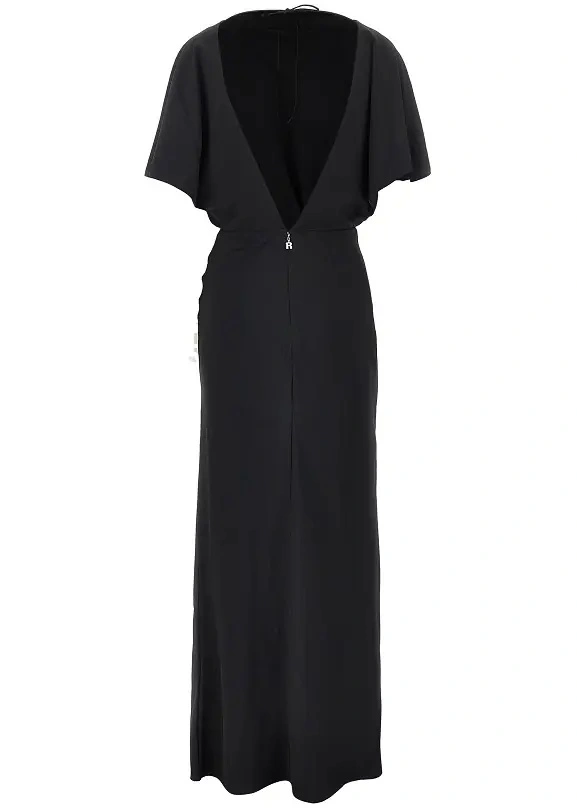 Rochii Slit long dress with rose detail - Img 3