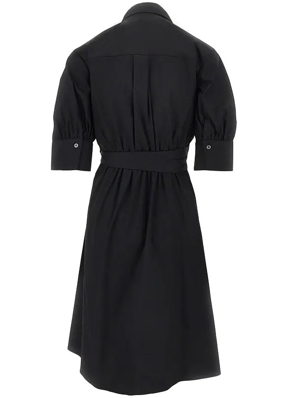 Rochii Stretch cotton wrap-over midi dress - Img 3