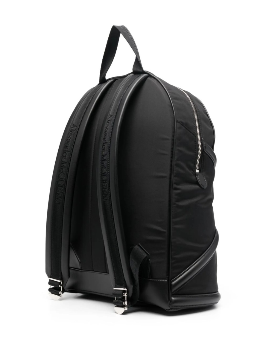 Rucsac Alexander McQueen negru din piele si material textil - Img 3