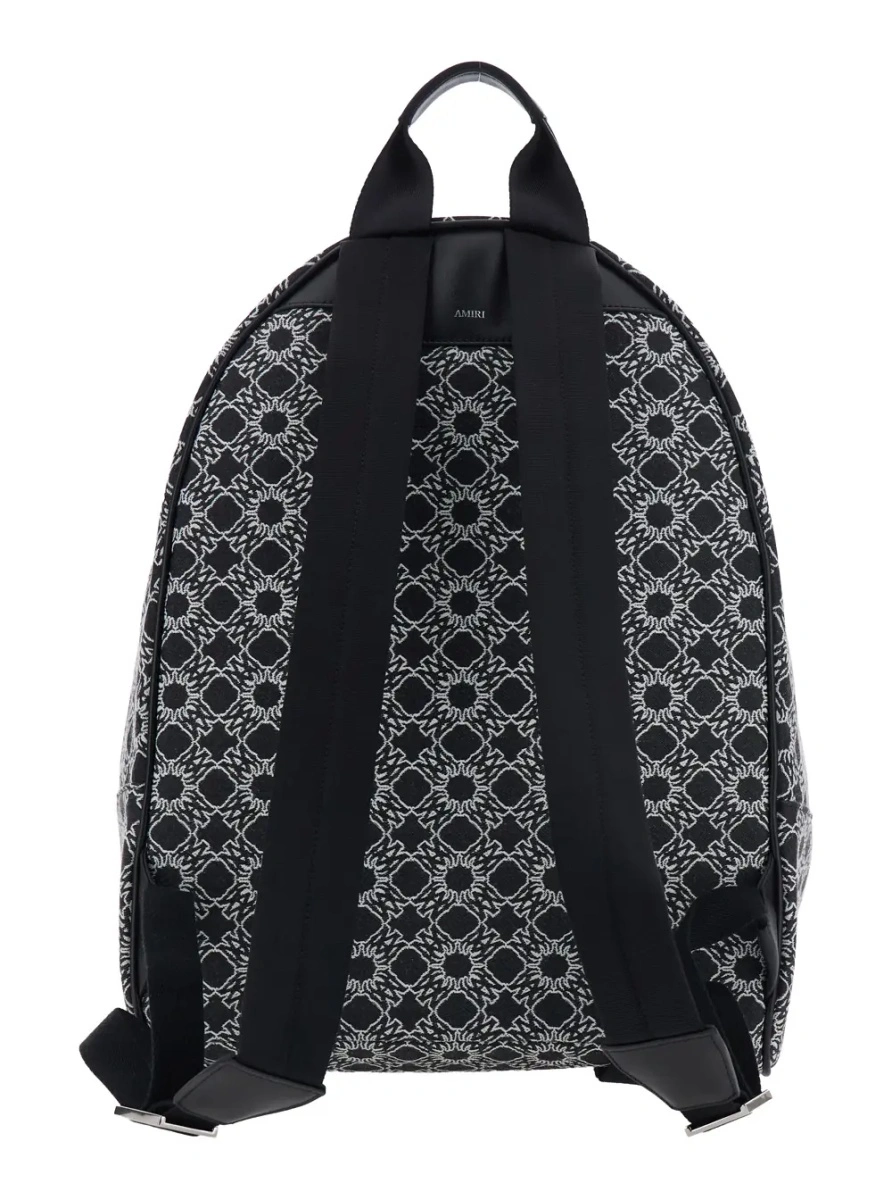 Rucsac 'MA Quad' Black Backpack with all-over logo print and adjustable straps in Tech Fabric for men - Img 4