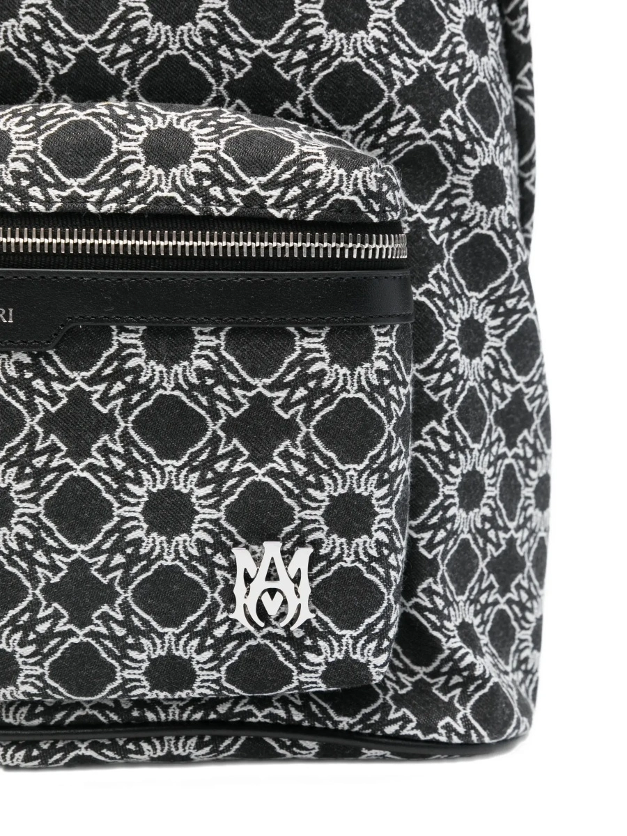 Rucsac 'MA Quad' Black Backpack with all-over logo print and adjustable straps in Tech Fabric for men - Img 8